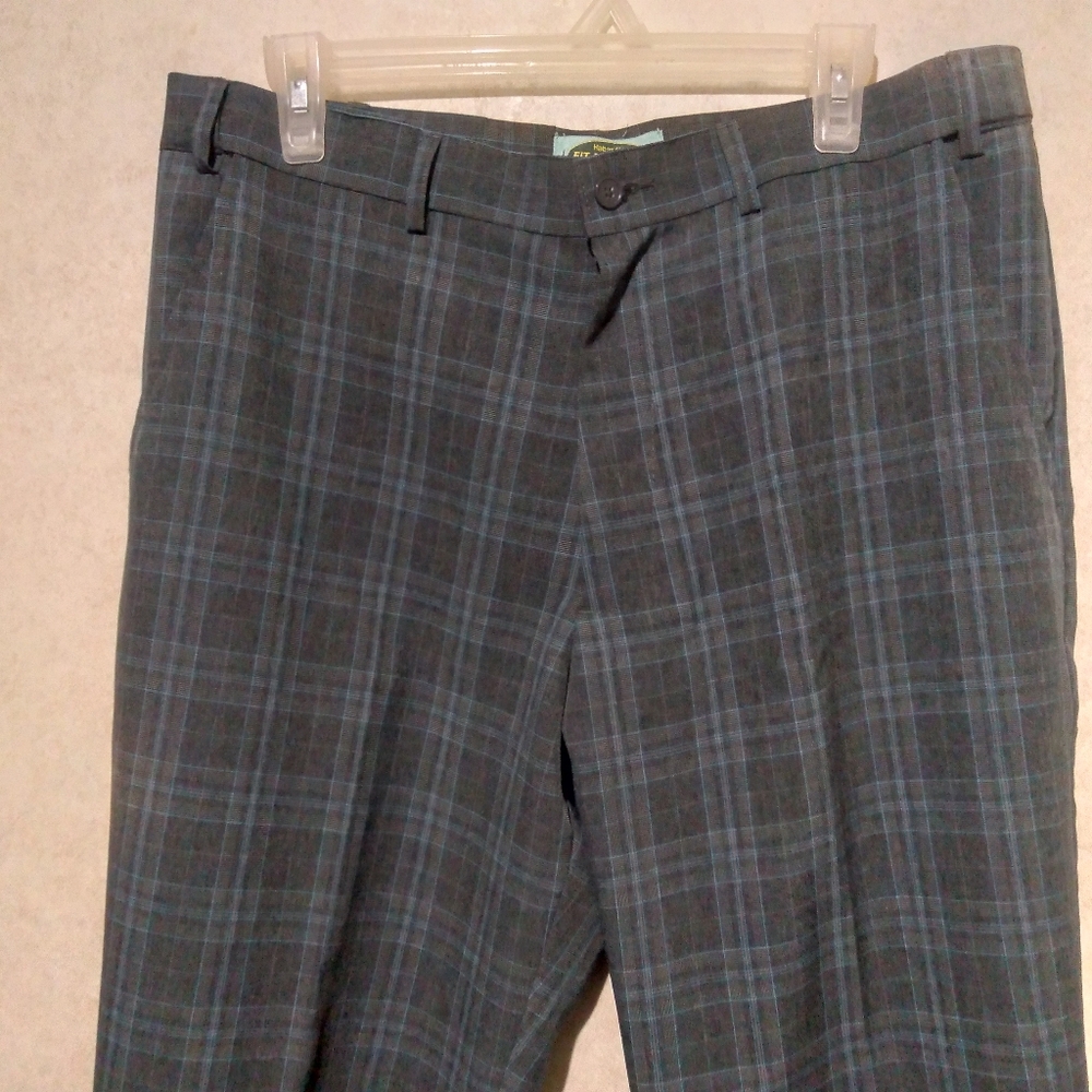 Haband's FIT-FOREVER size 34L blue & gray plaid pants